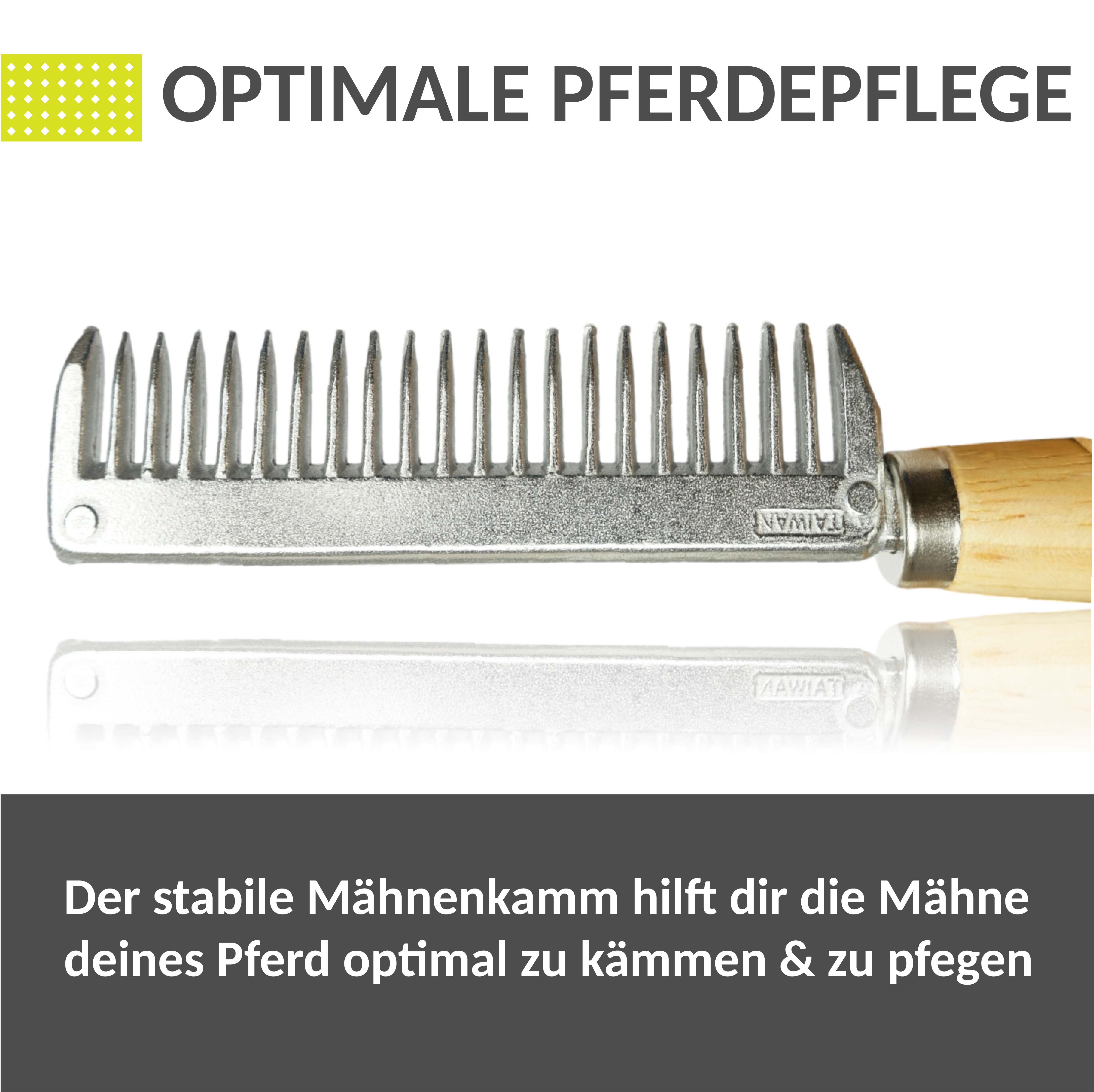 Mähnenkamm aus Metall mit stabilem Holzgriff